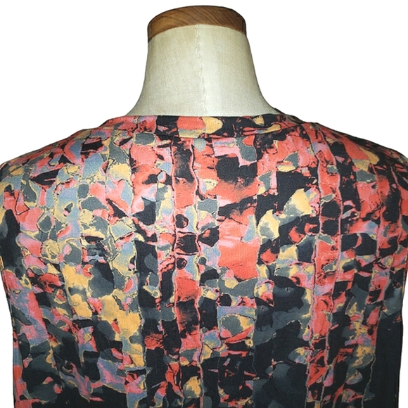 Lishly Curve Colorful Abstract Sleeveless V Neck Stretchy Flowy Blouse Top 2XL - Picture 9 of 15